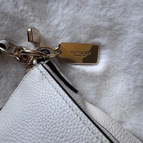 COACH Turnlock Hobo Chalk White Leather Shoulder Bag - Picture 9 of 10